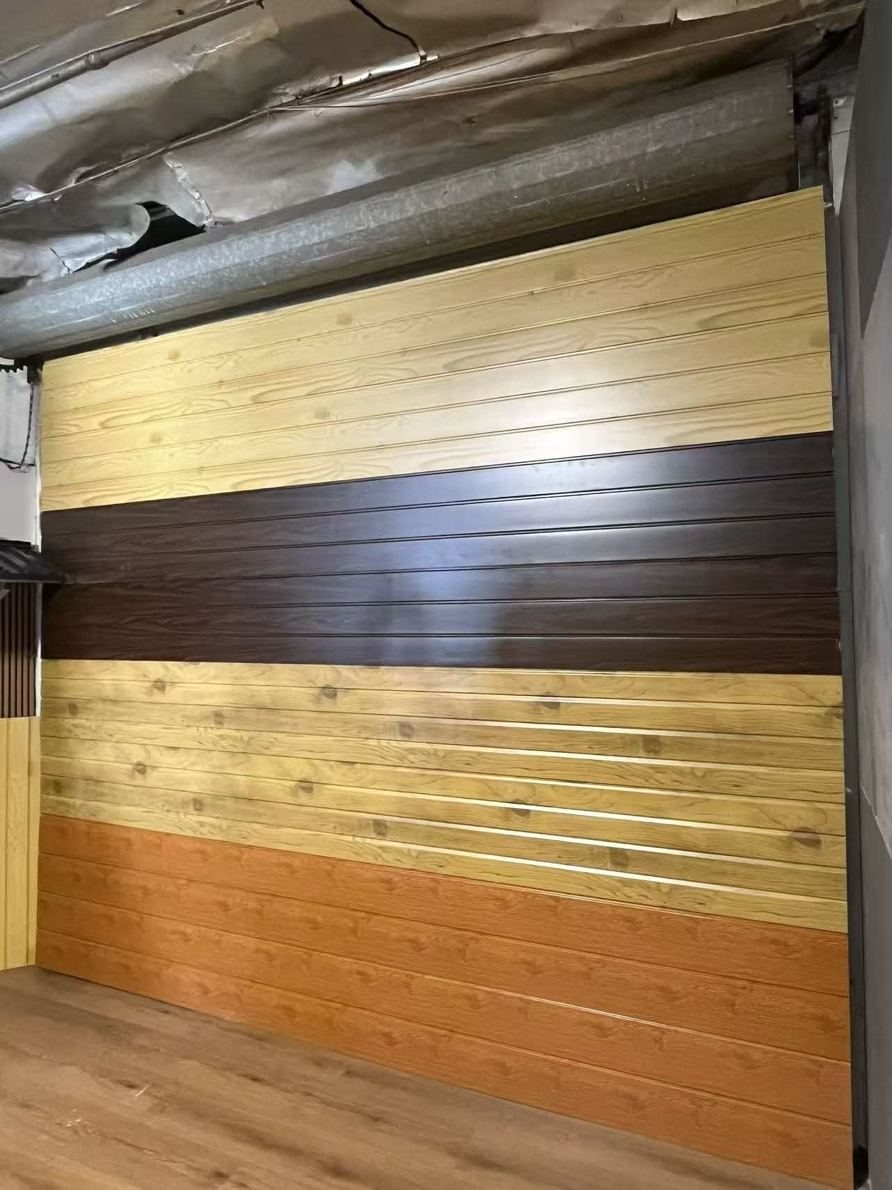 Wood grain wall panel display